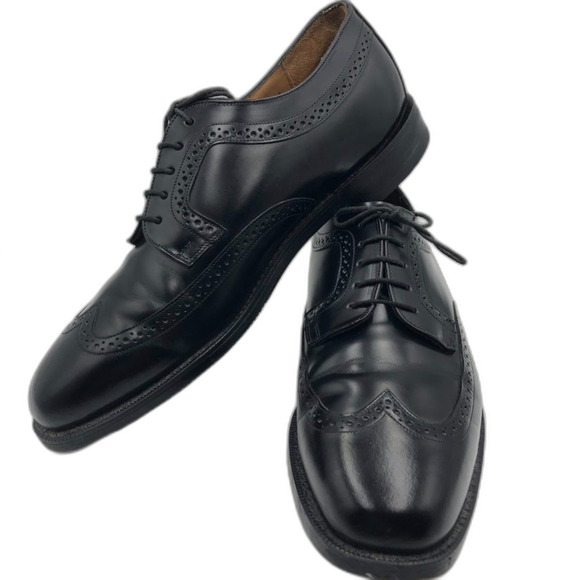 Johnston and Murphy by JM Men\'s Black Leather Wingtip Oxford Shoes Size 10.5 main image 14